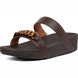 FitFlop Lottie Chain Slides Chocolate Brown Damen