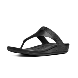 Tongs Femme FF2 by FitFlop Banda Micro-Crystal Toe-Post Noir