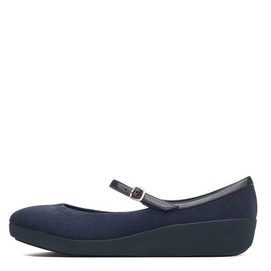 FitFlop F-Pop Mary Jane Suede Blauw