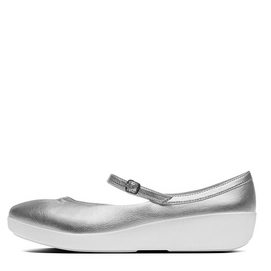 FitFlop F-Pop Mary Jane PU Silver