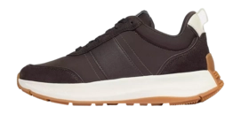 Baskets FitFlop Femme F-Mode Flow Sneaker Nylon Suede Mix Chocolate Brown/Cream