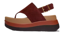 Sandelen FitFlop F-Mode Stack Suede Back-Strap Toe-Post Sandals Damen Chocolate