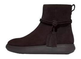 FitFlop Women IQ-Comff Tassel Suede Short Boots Chocolate Brown