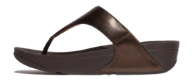 FitFlop Women Lulu Leather Toepost Metallic Chocolate Brown