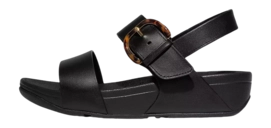 Sandalen FitFlop Lulu Resin-Buckle Leather Back-Strap Sandals Damen All Black