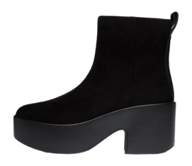 Stiefeletten FitFlop Plateaus Suede Heeled Ankle Boots Damen All Black