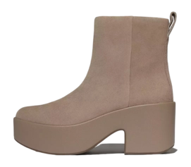 Stiefeletten FitFlop Platforms Suede Heeled Ankle Boots Damen Taupe