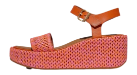 FitFlop Women Platfforms Woven Wedge Ankle-Strap Sandals Satsuma/Pinkperfect Mix