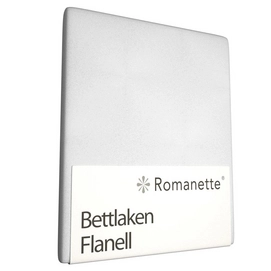 Bettlaken Romanette Weiß (Flanell)-200 x 260 cm (2-personen)
