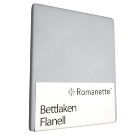 Bettlaken Romanette Hellgrau (Flanell)-150 x 250 cm (1-person)