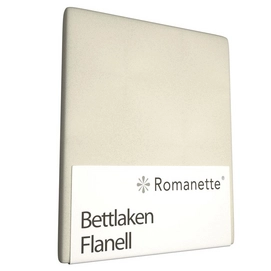 Bettlaken Romanette Elfenbein (Flanell)-150 x 250 cm (1-person)