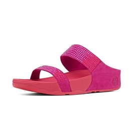 Tongs Femmes FitFlop Flare Slide Suede™ Rose