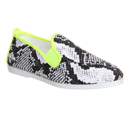 Instapper Dames Flossy Baza Snakeskin Neon Yellow
