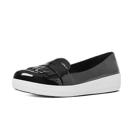 FitFlop Fringey Sneakerloafer Black Patent