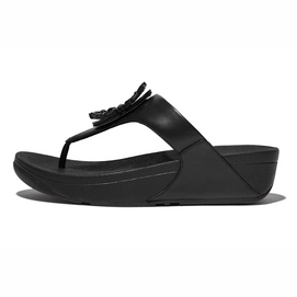 FitFlop Women Lulu Crystal-Circlet Leather Toe-Post All Black