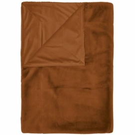 Tagesdecke Essenza Furry Leather Brown-150 x 200 cm