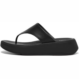 Tongs FitFlop Femme F-Mode Leather Flatform Toe-Post All Black-Taille 38