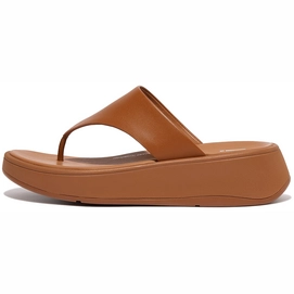 Flip Flops FitFlop F-Mode Leather Flatform Toe-Post Light Tan-Schuhgröße 36