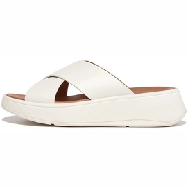 Tongs FitFlop Femme F-Mode Leather Flatform Cross Slides Cream-Taille 36