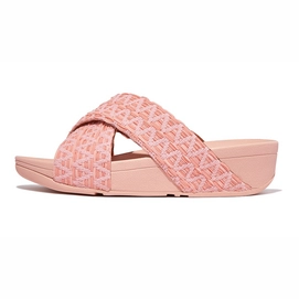 Slipper FitFlop Lulu Geo-Webbing Cross Slides Women Pink Salt-Schuhgröße 36