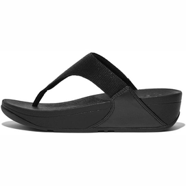 Tongs FitFlop Femmes Lulu Shimmerlux Toe-Post All Black-Taille 37