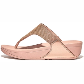 Tongs FitFlop Femmes Lulu Shimmerlux Toe-Post Or Rose-Taille 37