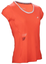Tennisshirt Babolat Core Flag Club Tee Girl Fluo Red