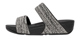 FitFlop Women Lulu Shimmerweave Slides Black Mix