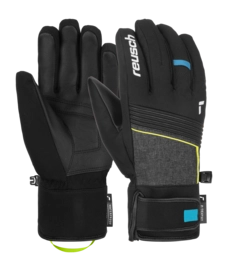 Handschoen Reusch Men Louis R-TEX XT Black Melange / Safety Yellow / Brilliant Blue TecFill