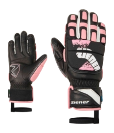 Handschoen Ziener Kids Lonos Z AS PR Black Pink Vanilla Junior PrimaLoft Gold