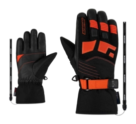 Handschoen Ziener Kids Lukian Z AS Junior Black Orangered AQUASHIELD