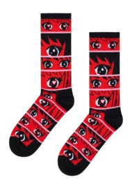 Happy Socks Unisex Anime Stripes Sneaker Red