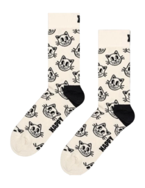 Happy Socks Unisex Cat White
