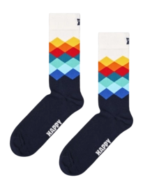 Happy Socks Unisex Faded Diamond Navy