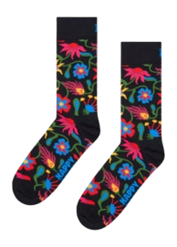 Happy Socks Unisex Floral Black