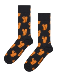 Happy Socks Unisex Squirrel Black