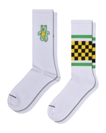 Happy Socks Unisex Teddy Bear Sneakers White 2-Pack