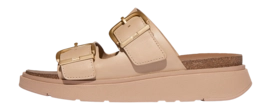 FitFlop Damen Gen-FF Buckle Two-Bar Leather Slides Classic Beige