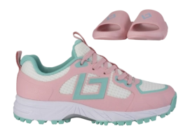 Hockeyschoen Brabo Junior Tribute L. Pink/Aqua + Slides