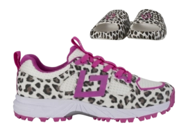 Hockeyschoen Brabo Junior Tribute Leopard/Pink + Slides