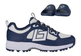 Hockeyschoen Brabo Junior Tribute Navy/White + Slides