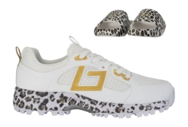 Hockeyschoen Brabo Shoe Tribute White/Gold/Leo + Slides