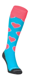 Hockeysok Brabo BC8320A Socks Hearts Aqua/Pink