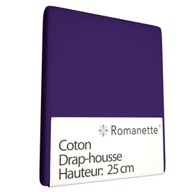 Drap-housse Romanette Violet (Coton)-90 x 220 cm