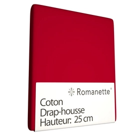 Drap-housse Romanette Rouge (Coton)-80 x 200 cm