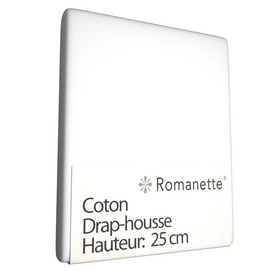 Drap-housse Romanette Blanc (Coton)