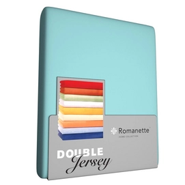 Drap-housse Romanette Bleu Aqua (Double Jersey)