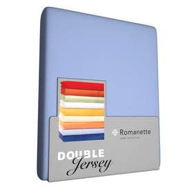 Double Jersey Hoeslaken Romanette Lichtblauw-Twijfelaar (120/130 x 200/210/220 cm)
