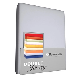 Double Jersey Hoeslaken Romanette Lichtgrijs-1-persoons (80/90 x 200/210/220 cm)