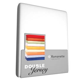 Hoeslaken Romanette Wit (Double Jersey)-1-persoons (80/90 x 200/210/220 cm)
